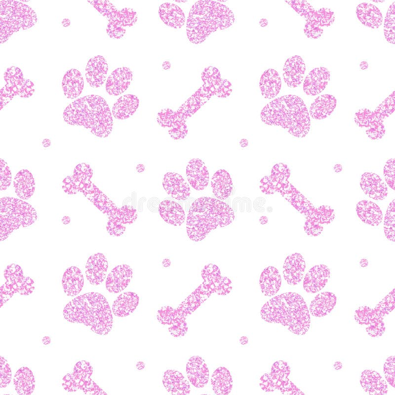 Seamless Cute Pink Glitter Paw Pattern, Endless Background for Wallpaper,  Cover, Card and Poster Designs, Textile and Stock Vector - Illustration of  cloth, animal: 140666214