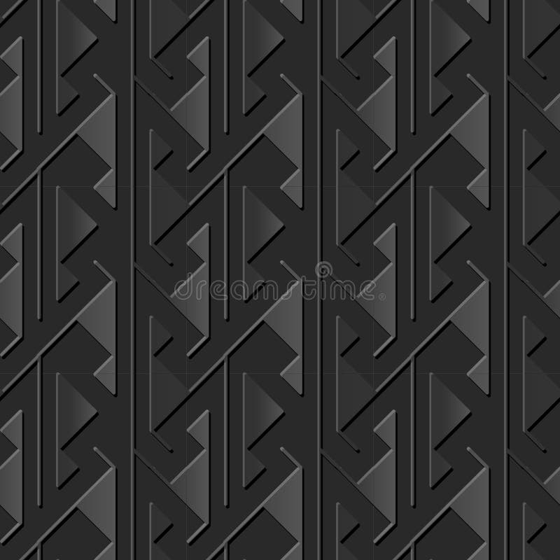 Seamless 3D Elegant Dark Paper Art Pattern 365 Sawtooth Triangle