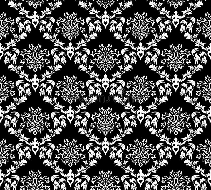 Seamless Gothic Damask Wallpaper Stock Vector Illustration of backgrounds, black 11968182