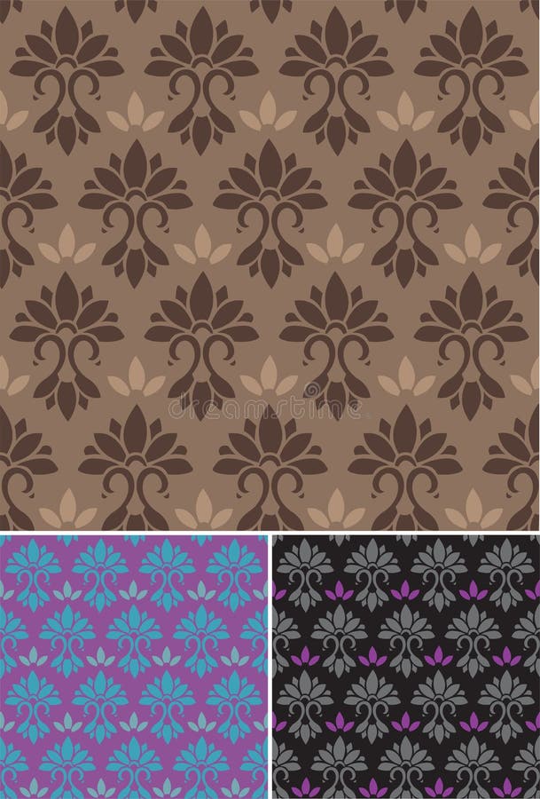 Seamless damask pattern stock illustration