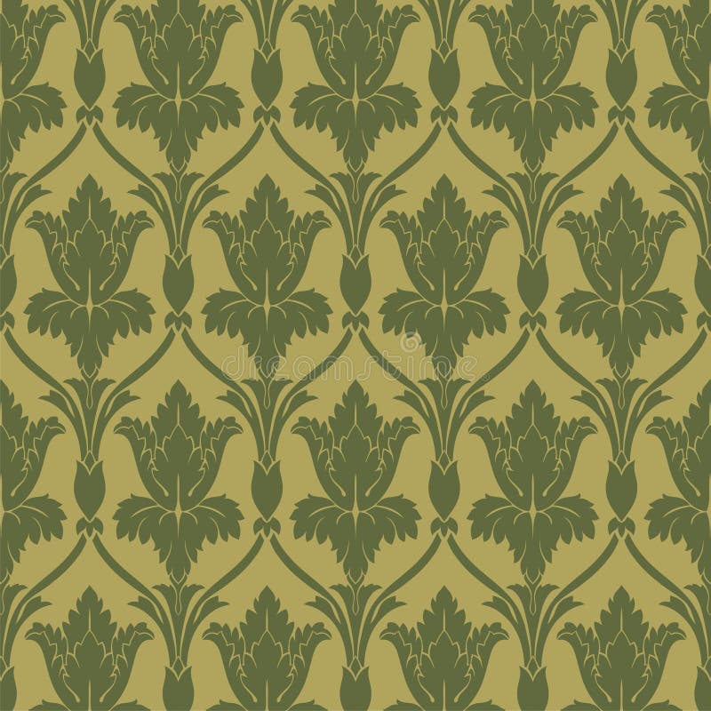 Seamless Damask wallpaper stock vector. Illustration of antique 13765799