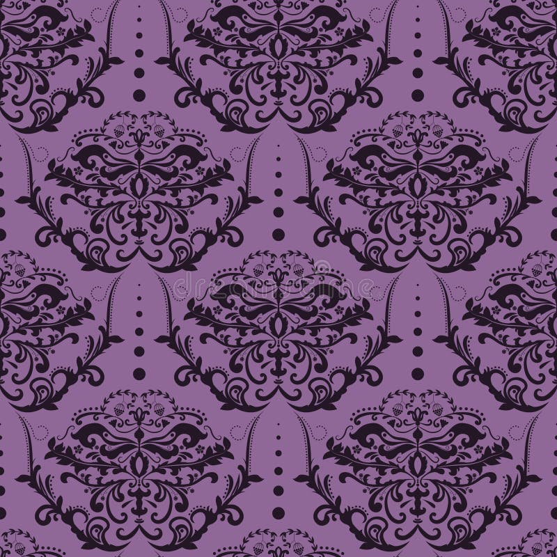 Beige Floral Seamless Pattern on Maroon Background Stock Vector