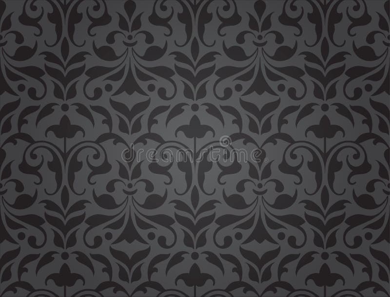 Seamless Damask Wallpaper (vector) Stock Vector Illustration of