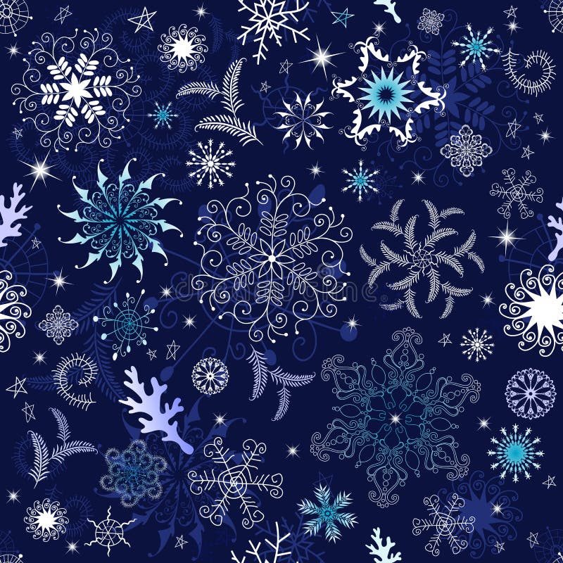 Seamless dark blue christmas wallpaper