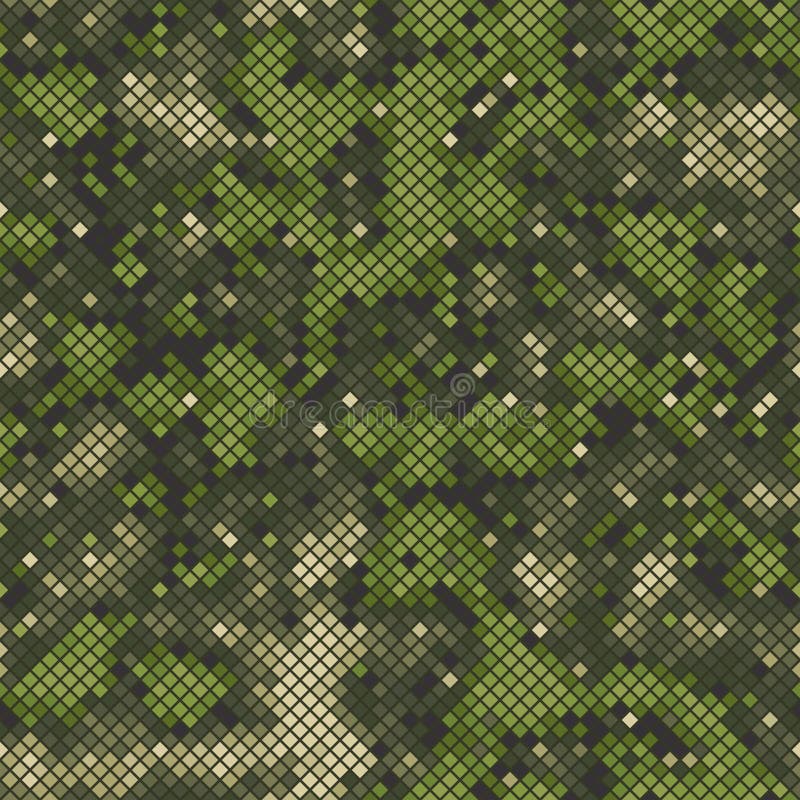 Digital camouflage seamless pattern. Green color military camo. Vector:  Graphic #104233925