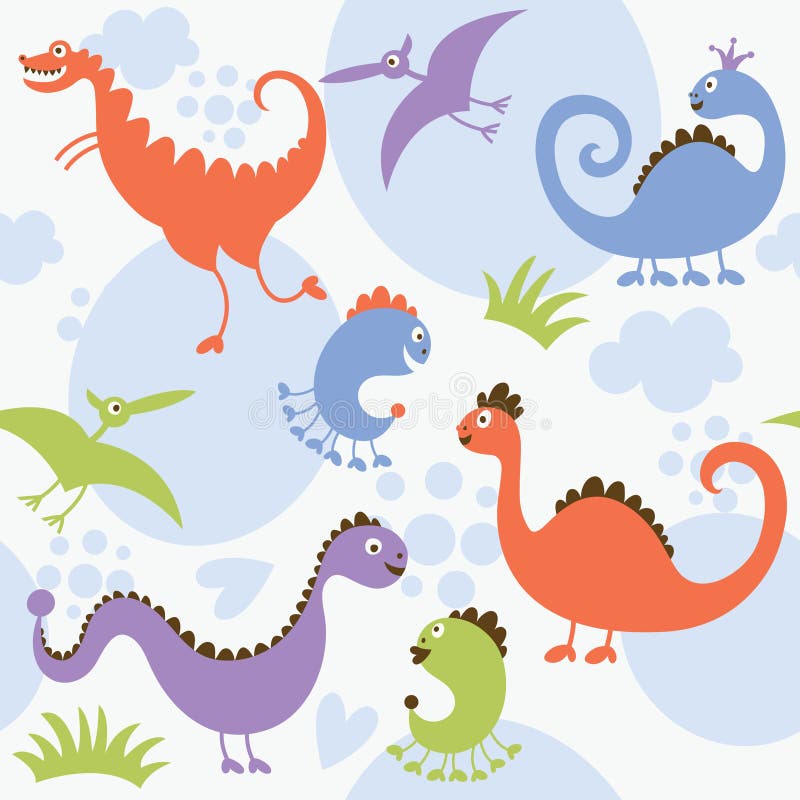 seamless dinosaurmodell vektor illustrationer seamless dinosaurmodell vektor illustrationer