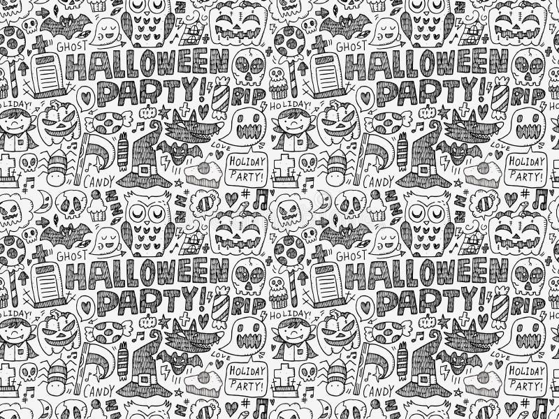 Seamless doodle halloween holiday background vector illustration