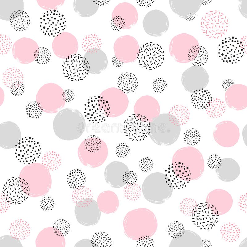 Seamless dotted pattern with pink and gray circles stock illustration Seamless dotted pattern with pink and gray circles stock illustration