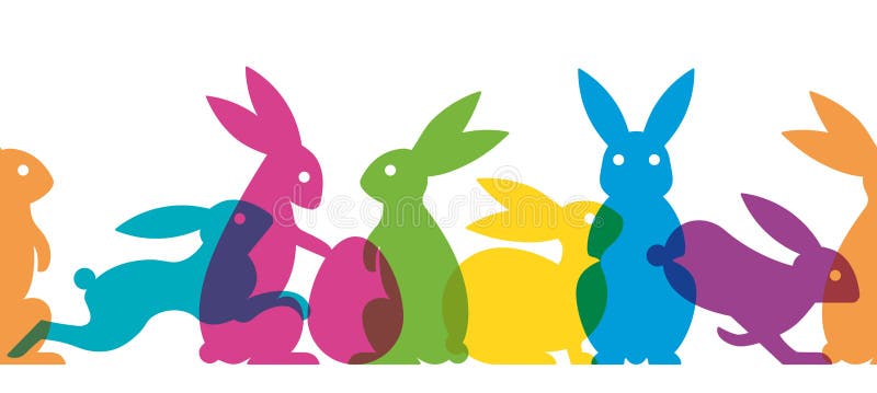 Download Colorful Seamless Easter Bunny Banner Stock Vector ...