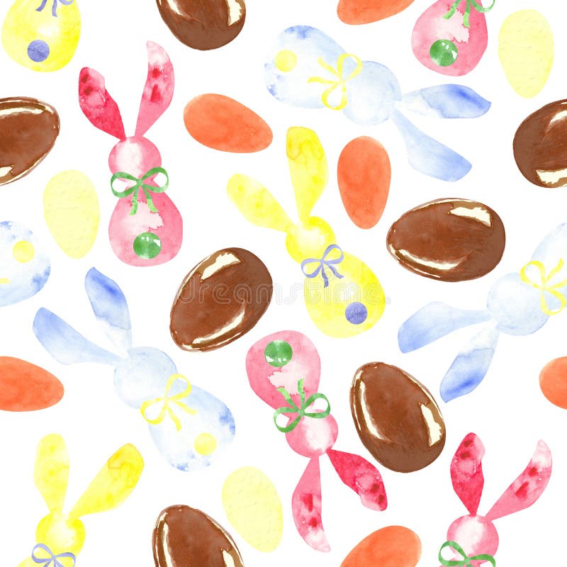 Seamless easter pattern with bunnies and eggs vector illustration Seamless easter pattern with bunnies and eggs vector illustration