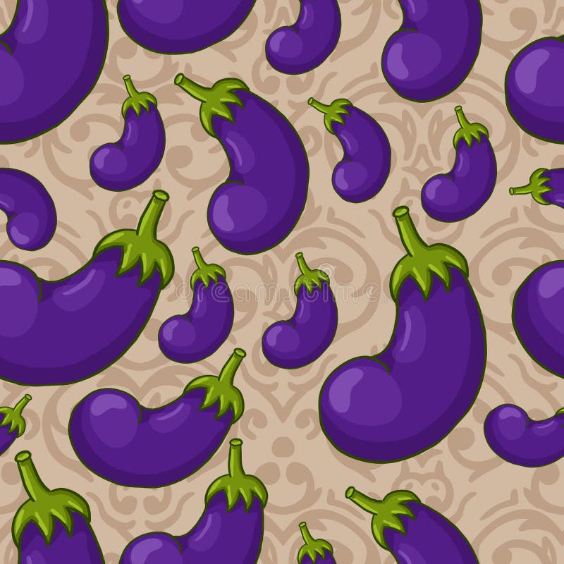 Pixel Art Eggplant Icon 32x32 Vector Illustration Stock