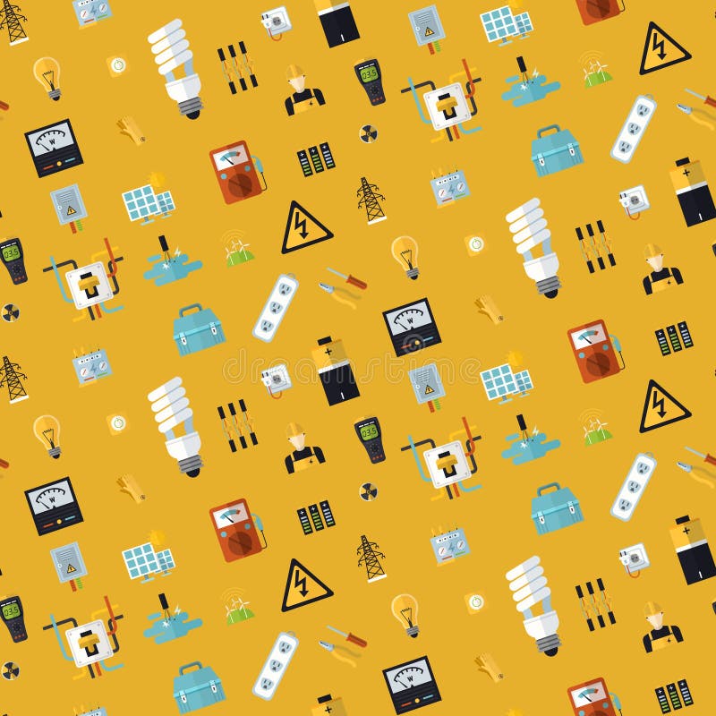 Seamless Electrical Objects Stock Vector Illustration of design, circuit 71659471