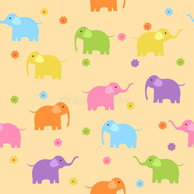 Seamless elephants stock vector. Illustration of pattern - 9792520