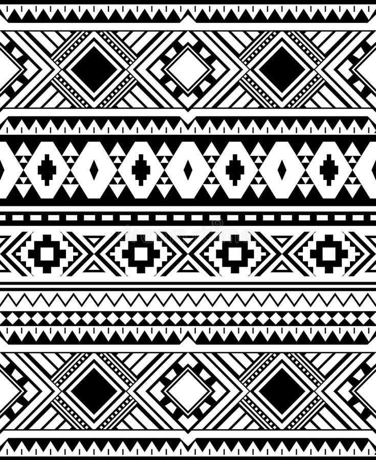 Monochrome Mexico Seamless Pattern Stock Vector - Illustration of folk ...