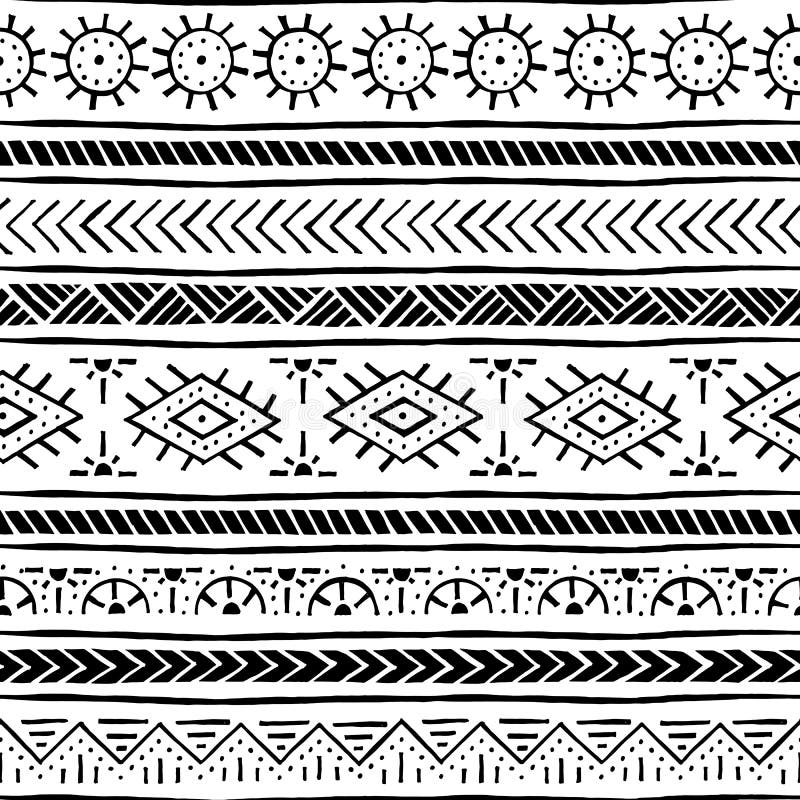 Tribal Ethnic Seamless Stripe Pattern. Vector Illustration Stock Vector ...