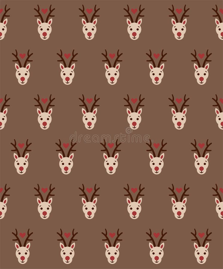 Seamless Festive Christmas Background with Christmas Reindeer Rudolph Stock  Vector - Illustration of simple, ornament: 232068432