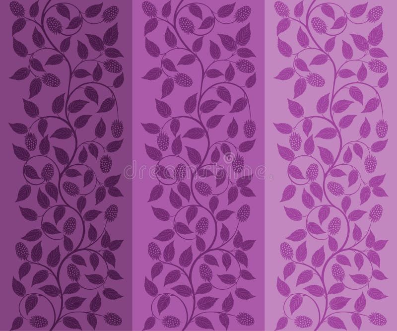 Seamless floral background with a berries