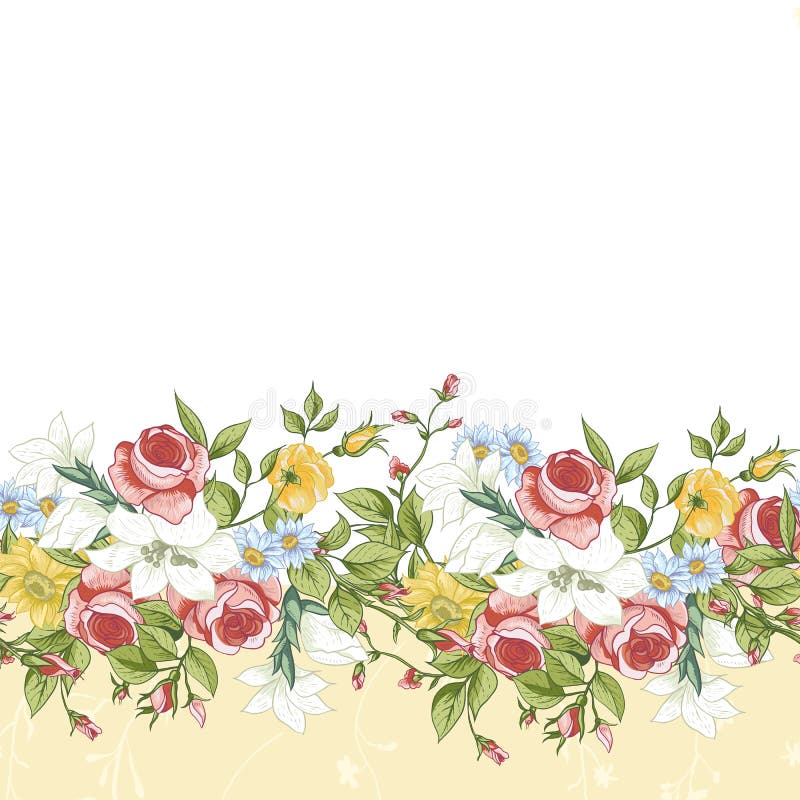 borders invitation design wedding of Floral stock vector. Border Seamless Illustration borders invitation design wedding of Floral stock vector. Border Seamless Illustration