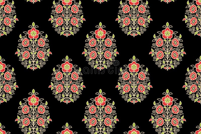 Seamless Floral Damask Pattern. Damask Seamless Pattern Element Stock