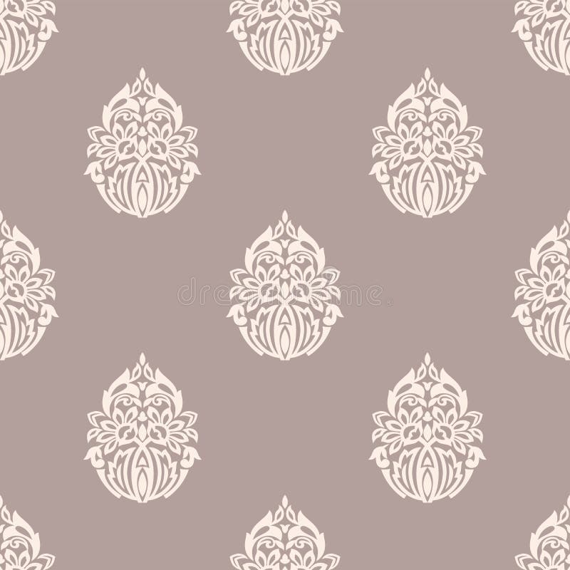 Floral Damask Seamless Wallpaper Stock Vector Illustration of