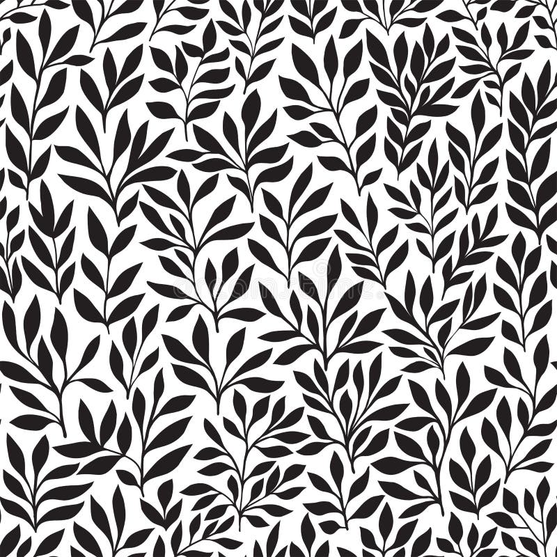 Seamless floral hand-drawn pattern, leaf background seamlessly tiling. Retro pattern with leaf. Organic ornament can be used as wallpaper. Vector abstract seamless pattern vectors