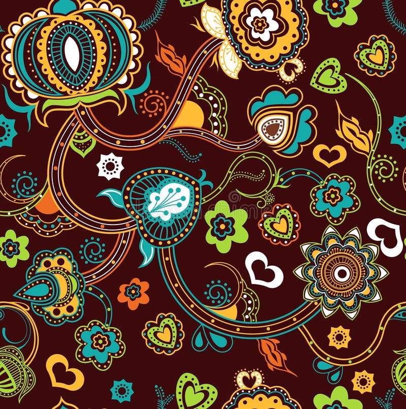 Seamless Floral Pattern stock vector. Illustration of design - 12141438
