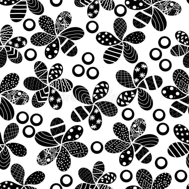 Abstract Seamless Black and White Pattern. Vector Illustration. Stock ...