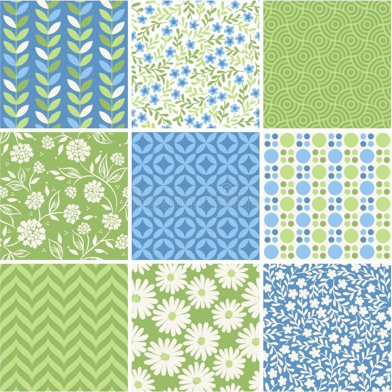 Seamless floral pattern collection royalty free illustration