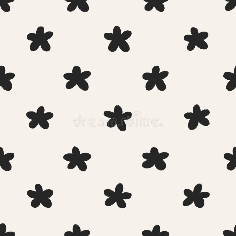 Seamless floral pattern, simple daisies print. Endless modern trendy background, repeating texture with abstract flowers for vector illustration