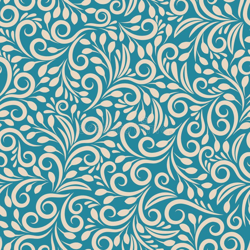 Seamless Floral Pattern on Uniform Background Stock Vector