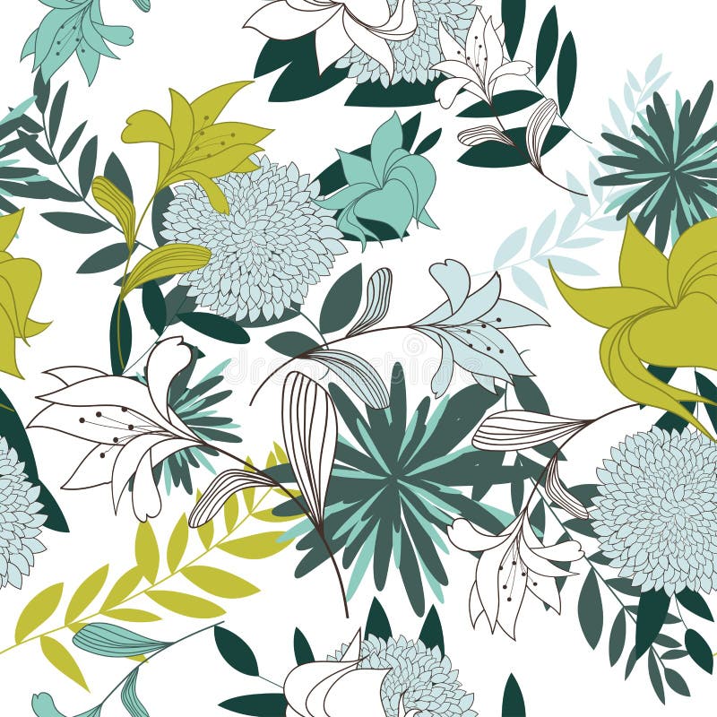 Seamless floral pattern royalty free illustration