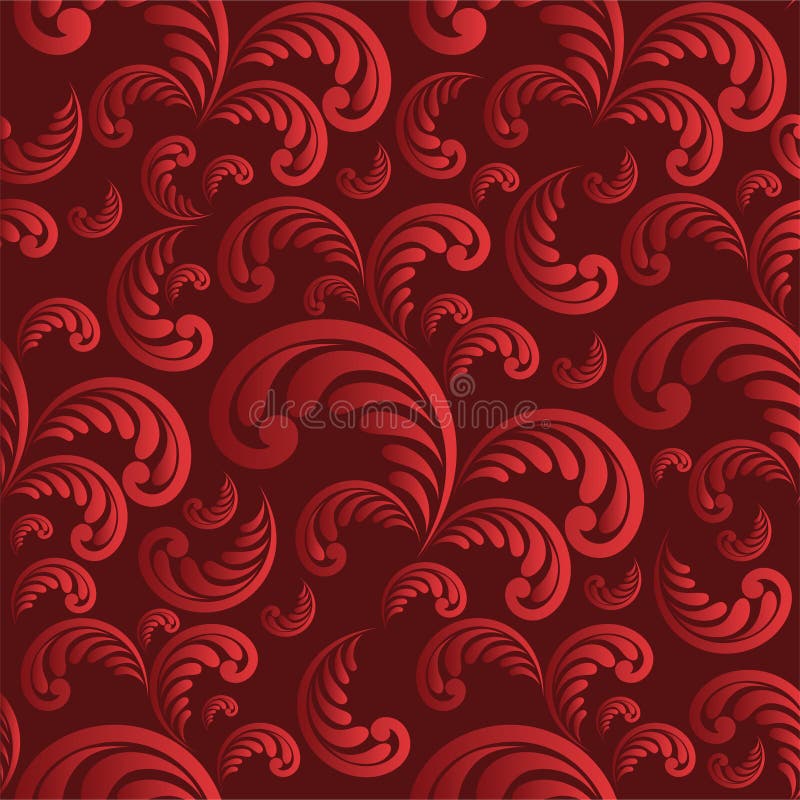 Seamless floral red background