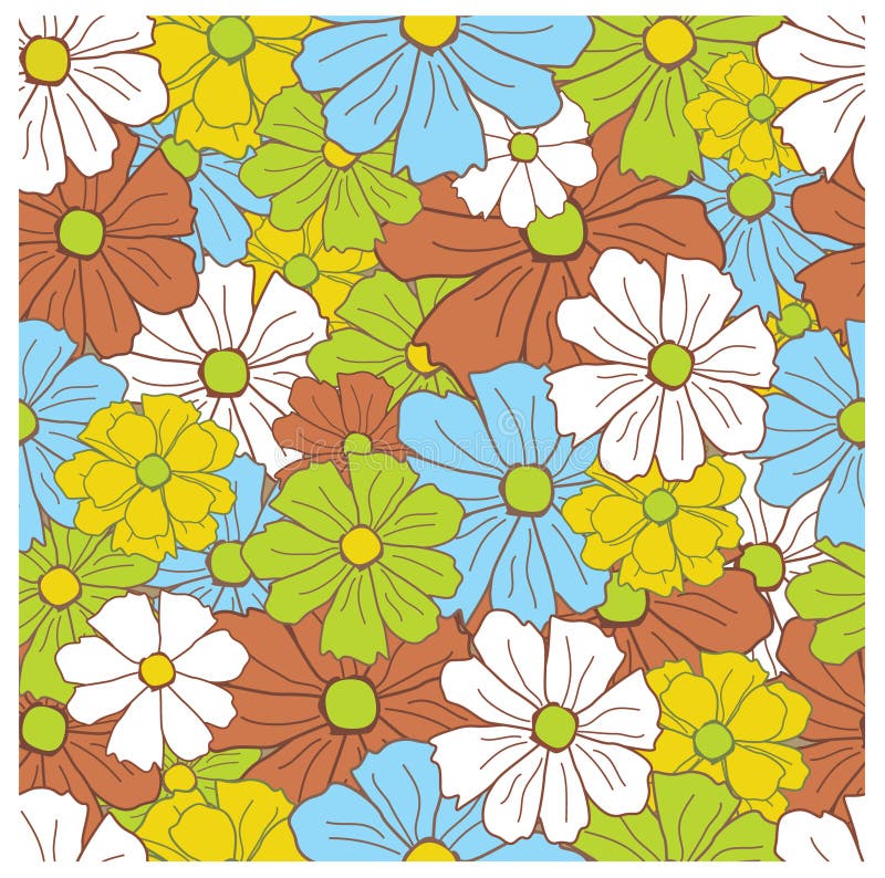 Seamless floral retro pattern