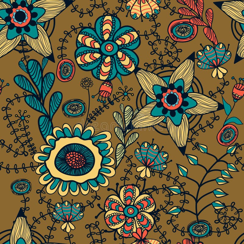 Seamless floral texture vector illustration