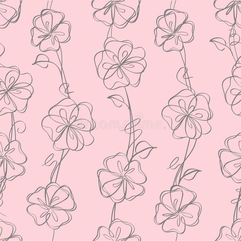 Seamless floral white background