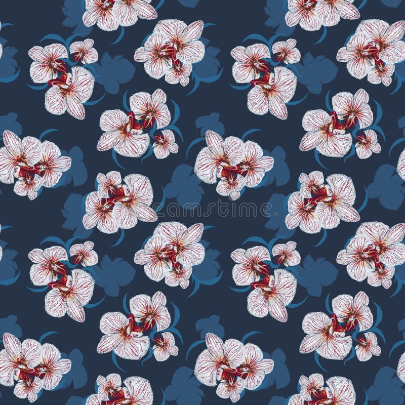 Seamless Flower Orchid Pattern