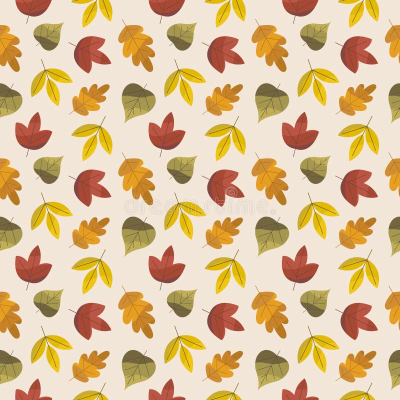Seamless Forest Pattern With Acorns And Autumn Leaves. Fall Editable ...