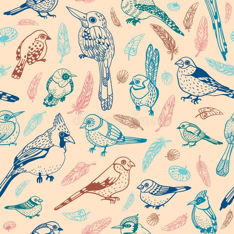 seamless fågelmodell stock illustrationer seamless fågelmodell stock illustrationer