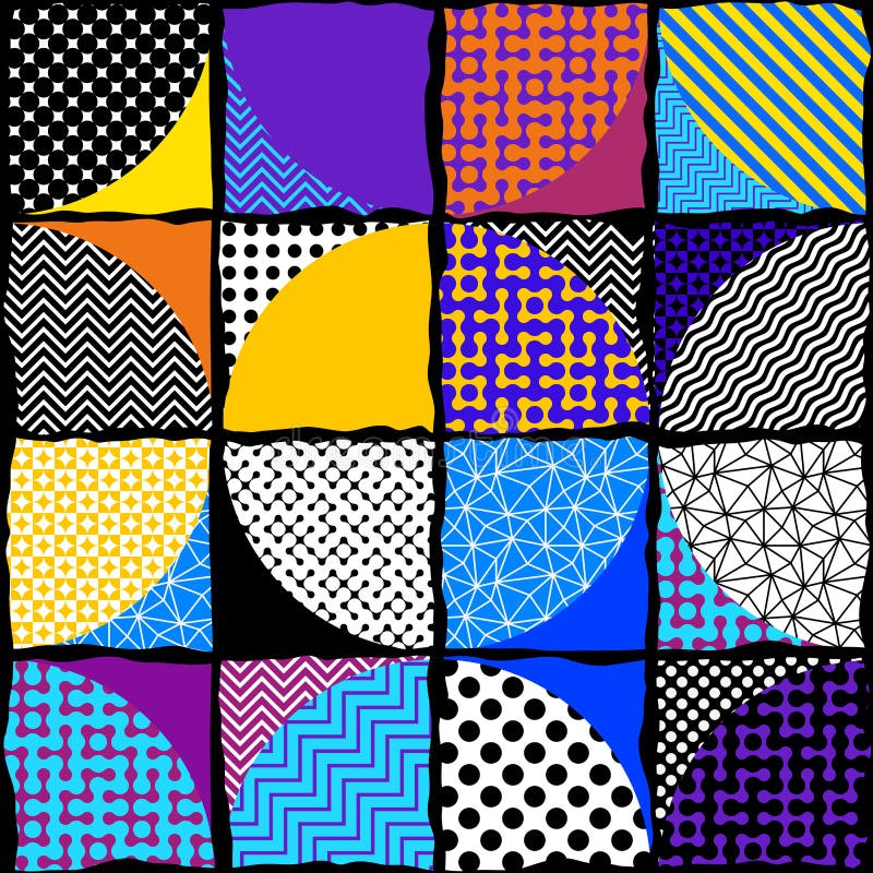 Geometric abstract pattern. Intersection style vector illustration