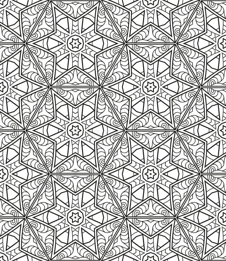 Seamless geometric line pattern in arabian style, ethnic ornament. royalty free illustration