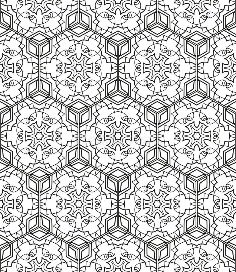 Seamless geometric line pattern in arabian style, ethnic ornament. royalty free illustration