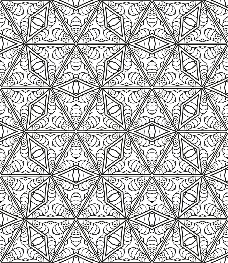 Seamless geometric line pattern in arabian style, ethnic ornament. stock illustration