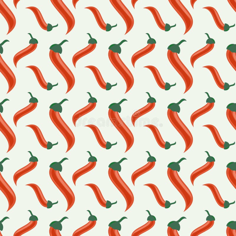 Seamless Geometric Pattern With Cartoon Red Hot Chili Peppers Stock