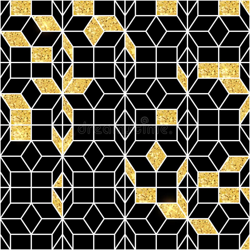 Seamless geometric pattern with gold shine . Geometric simple print. Vector repeating texture. Islamic pattern. Seamless stock illustration Seamless geometric pattern with gold shine . Geometric simple print. Vector repeating texture. Islamic pattern. Seamless stock illustration