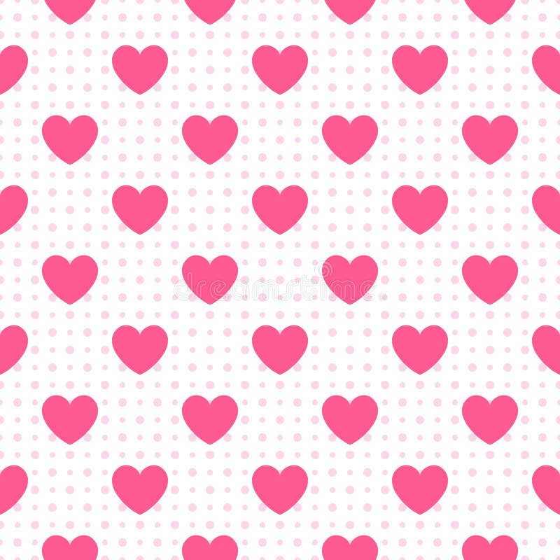 Seamless geometric pattern with hearts. Vector