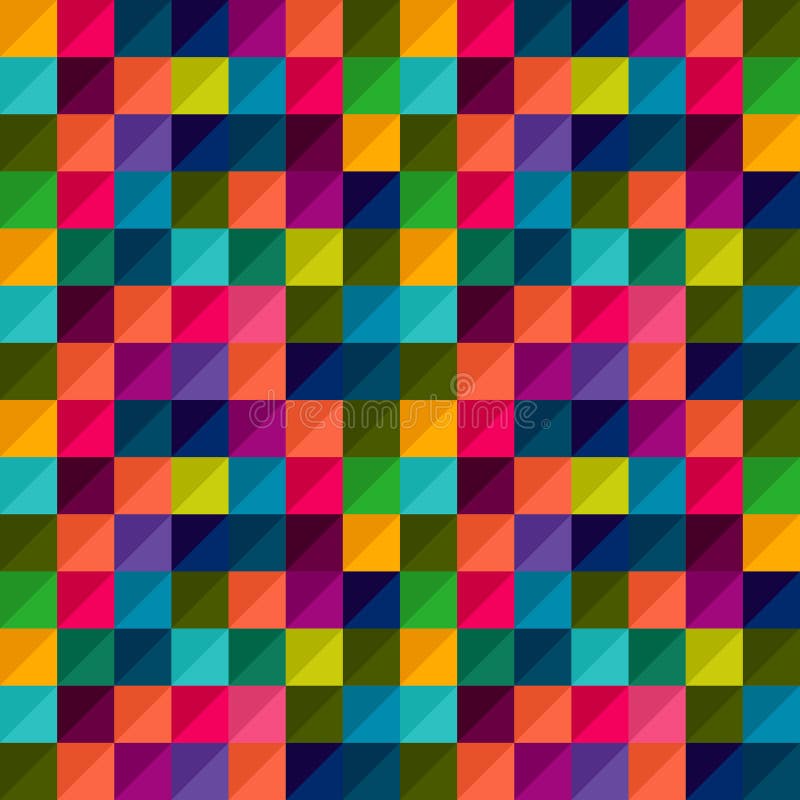 Seamless geometric pattern in multicolour vector illustration