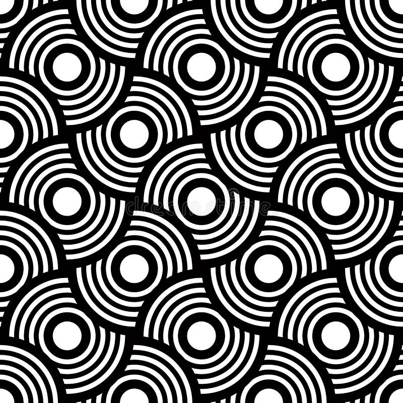 Seamless geometric pattern, simple vector black and white stock illustration