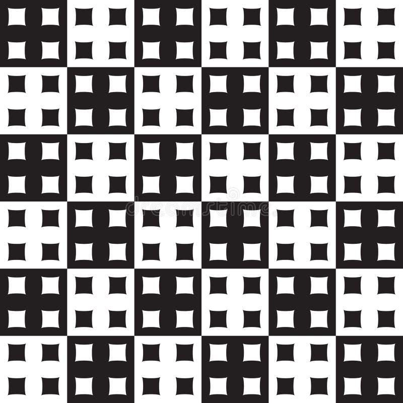Seamless Geometric Pattern Tile in Black and White Color Stock Vector
