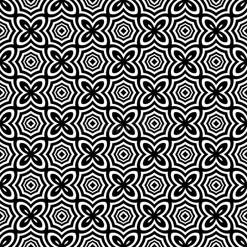 Black and white seamless repeated geometric art pattern background. Textile, books.