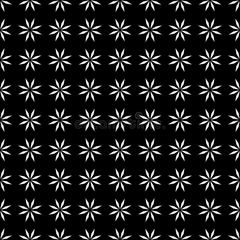 Decorative Seamless Floral Geometric Black White Pattern